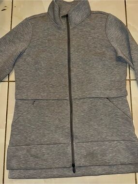 zuda Heathered Gray Zip-Up Jacket